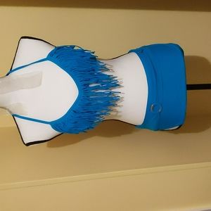 Neon Blue 2 piece bathing suit